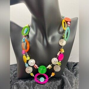 Fabulous Brilliant Neon Multi Color Necklace